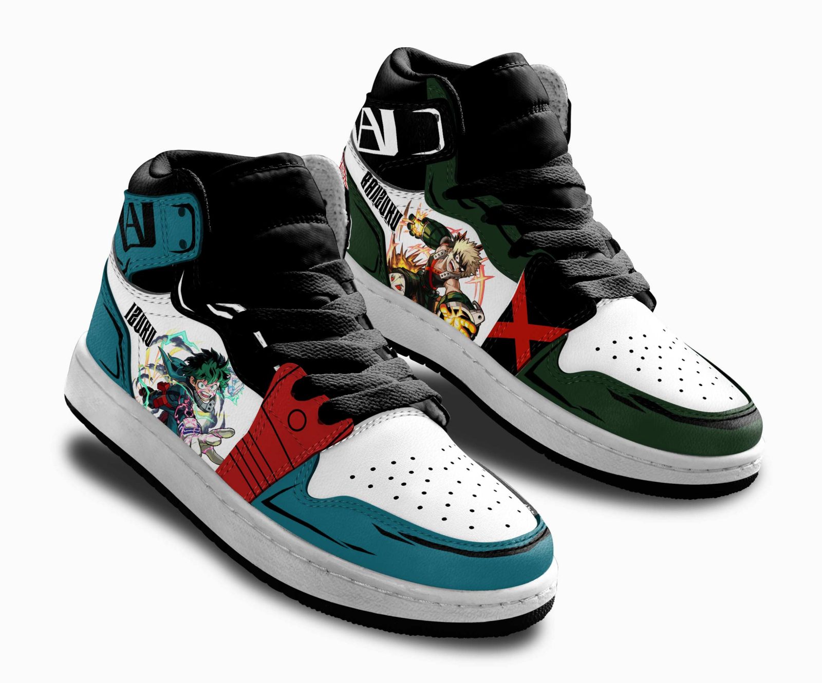 Deku-and-Katsuki-Kids-Sneakers-Custom-Anime-My-Hero-Academia-Kids-Jordan-1-Shoes-1