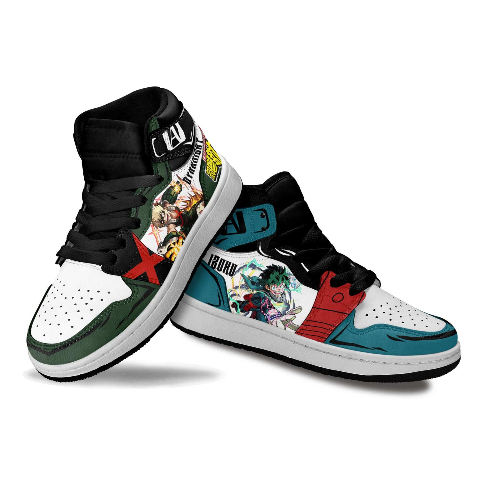 Deku-and-Katsuki-Kids-Sneakers-Custom-Anime-My-Hero-Academia-Kids-Jordan-1-Shoes-2