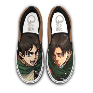 Eren vs Levi Slip On Shoes Custom Anime Attack On Titan Shoes