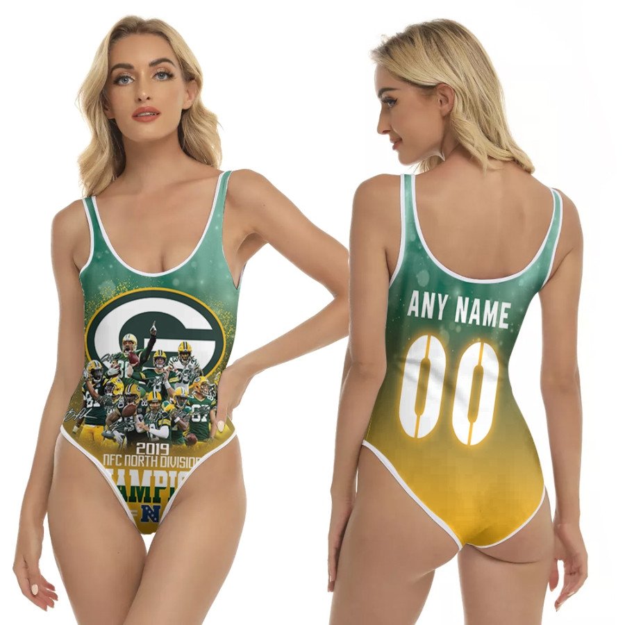 Green-Bay-Packers-2019-NFC-North-Division-Champions-Amazing-Team-NFL-3D-With-Custom-Name-Number-For-Packers-Fans-One-Piece-Swimsuit Green Bay Packers 2019 NFC North Division Champions Amazing Team NFL 3D With Custom Name Number For Packers Fans One Piece Swimsuit