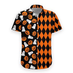 Halloween Boo Pumpkin Hawaiian Shirt - Hawaiian Shirt For Women Men - Hawaiian Shirt Custom