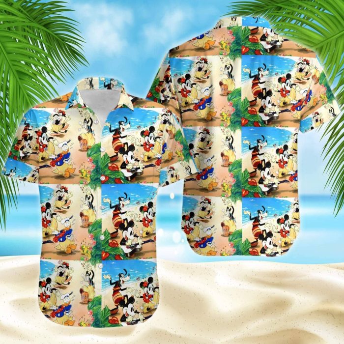 Hawaiian Shirt Women - Mickey & Friends Hawaiian Shirt - Hawaiian Shirt Custom - Hawaiian Shirt Blue