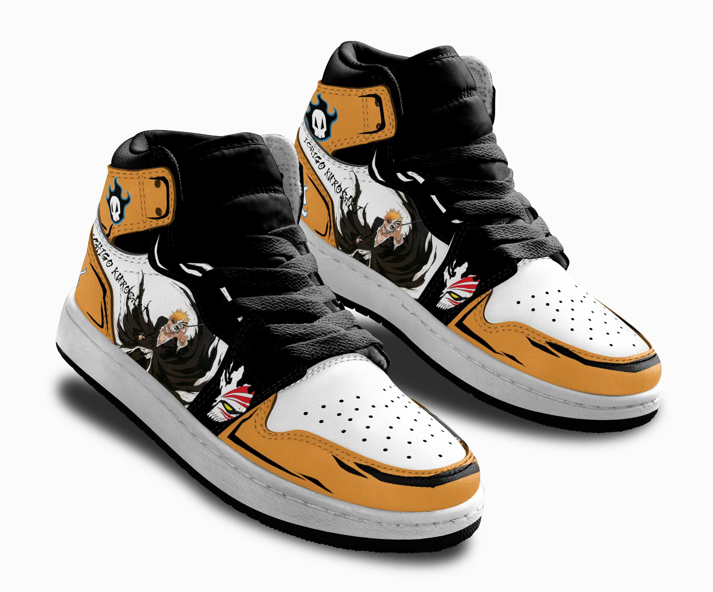 Ichigo-Kurosaki-Kids-Sneakers-Custom-Anime-Bleach-Kids-Jordan-1-Shoes-1