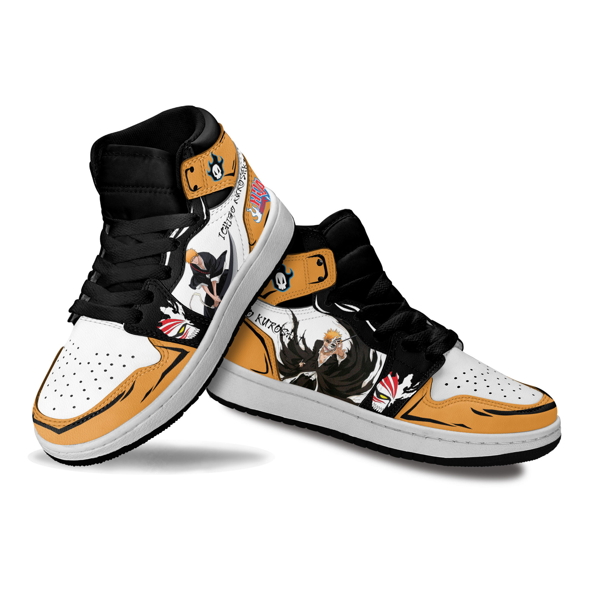 Ichigo-Kurosaki-Kids-Sneakers-Custom-Anime-Bleach-Kids-Jordan-1-Shoes-2