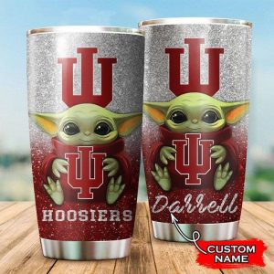 Indiana Hoosiers Baby Yoda Custom Name Tumbler TB0575