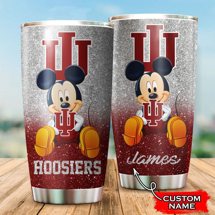 Indiana-Hoosiers-Mickey-Custom-Name-Tumbler-TB0202 Indiana Hoosiers Mickey Custom Name Tumbler TB0202