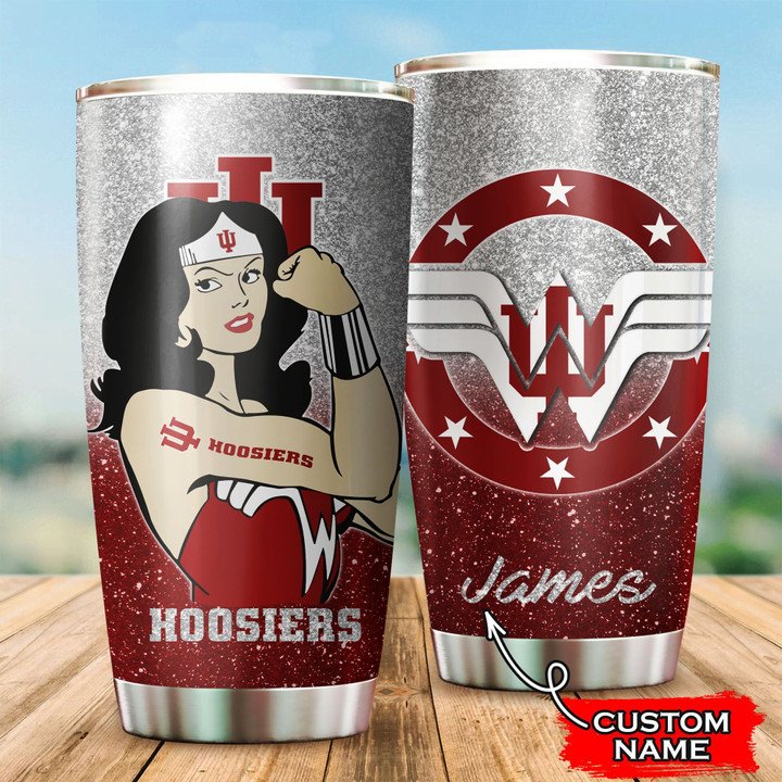 Indiana-Hoosiers-Wonder-Woman-Custom-Name-Tumbler-TB1555 Indiana Hoosiers Wonder Woman Custom Name Tumbler TB1555