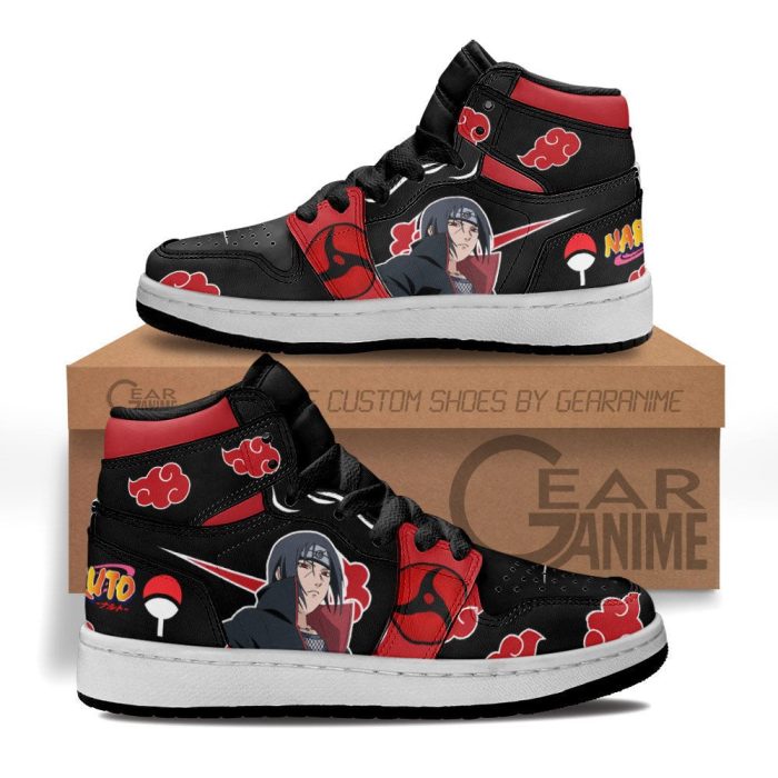 Itachi Uchiha Akatsuki Kids Sneakers Custom Anime NRT Kids Jordan 1 Shoes