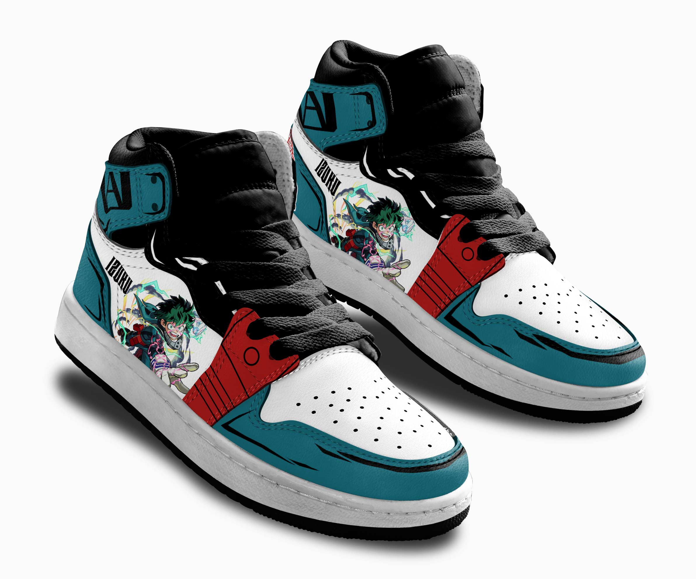 Izuku-Midoriya-Kids-Sneakers-Custom-Anime-My-Hero-Academia-Kids-Jordan-1-Shoes-1