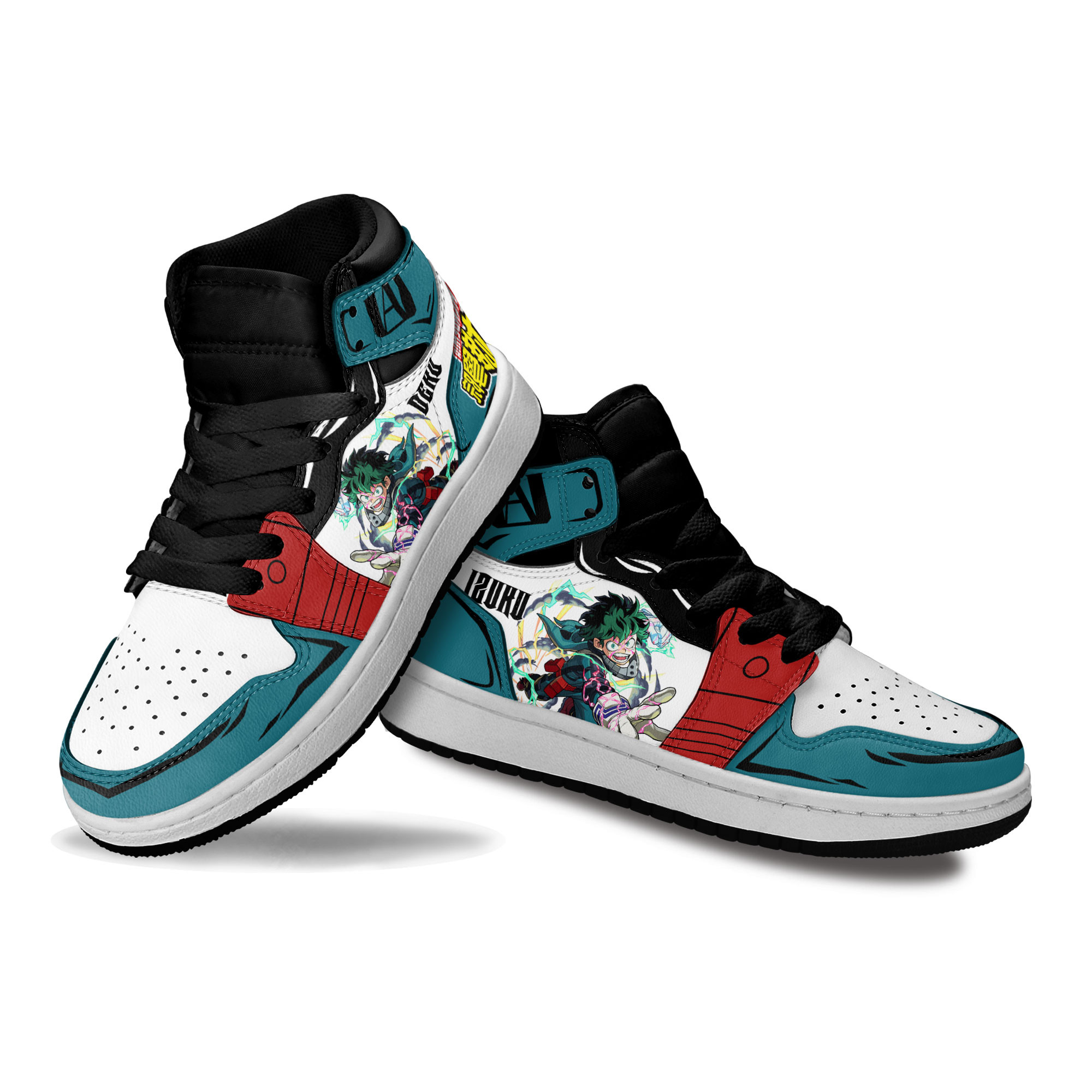 Izuku-Midoriya-Kids-Sneakers-Custom-Anime-My-Hero-Academia-Kids-Jordan-1-Shoes-2