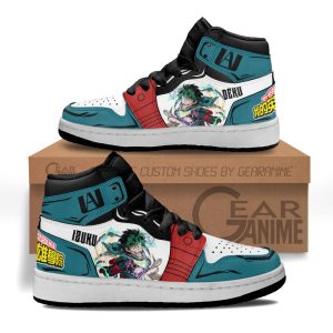 Izuku Midoriya Kids Sneakers Custom Anime My Hero Academia Kids Jordan 1 Shoes