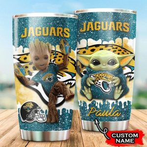 Jacksonville Jaguars Grogu Groot Custom Name Tumbler TB2365