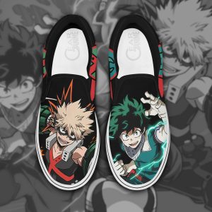 Katsuki Bakugo Izuku Midoriya Slip On Shoes MHA Custom Anime Shoes