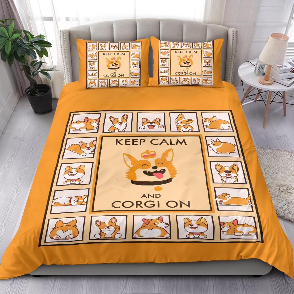 Keep-Calm-And-Corgi-On-Bedding-Duvet-Cover-And-Pillowcase-Set Keep Calm And Corgi On Bedding  Duvet Cover And Pillowcase Set
