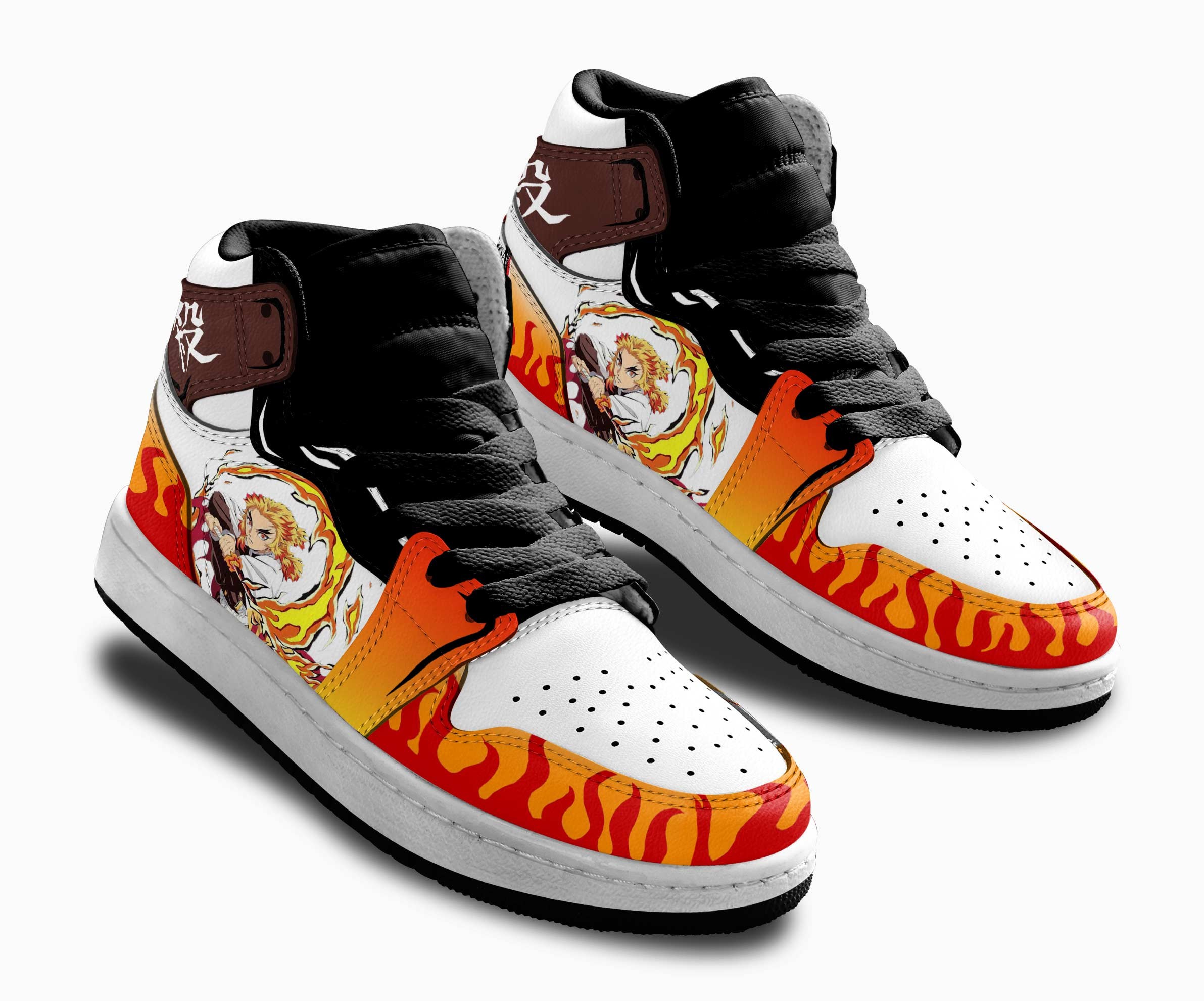 Kyoujurou Rengoku Kids Sneakers Custom Anime Demon Slayer Kids Jordan 1 ...