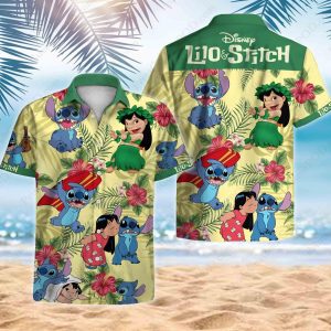 Lilo & Stitch Hawaiian Shirt, Summer Hawaiian Shirt For Women Men, Stitch Hawaii Style Gifts