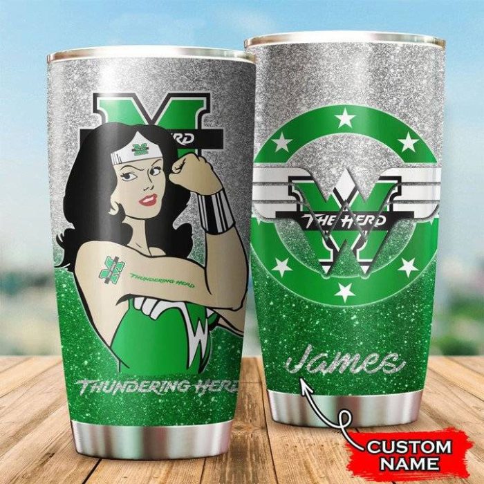 Marshall Thundering Herd Wonder Woman Custom Name Tumbler TB1816