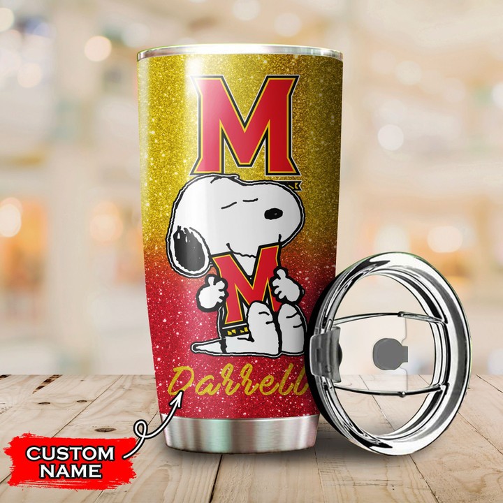 Maryland-Terrapins-Snoopy-Custom-Name-Tumbler-TB1474-2