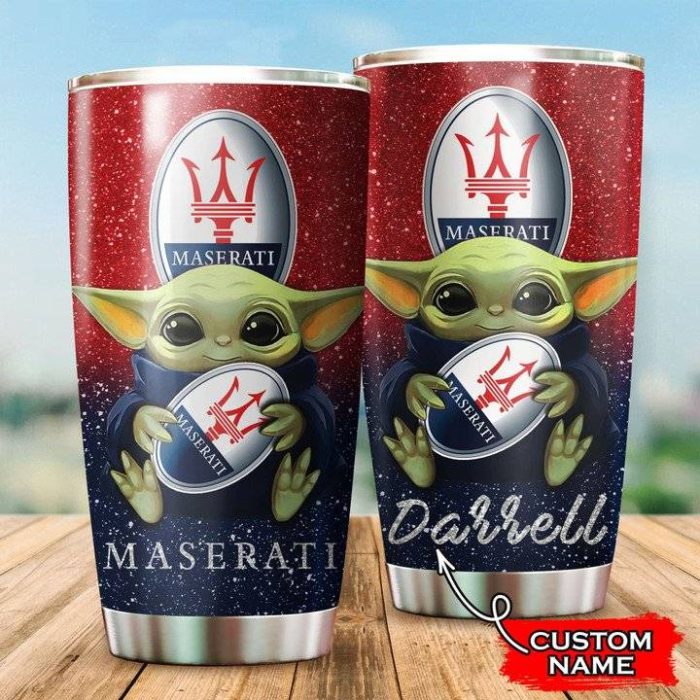 Maserati Baby Yoda Custom Name Tumbler TB0570