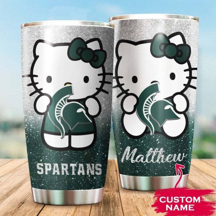 Michigan State Spartans Hello Kitty Custom Name Tumbler TB0007