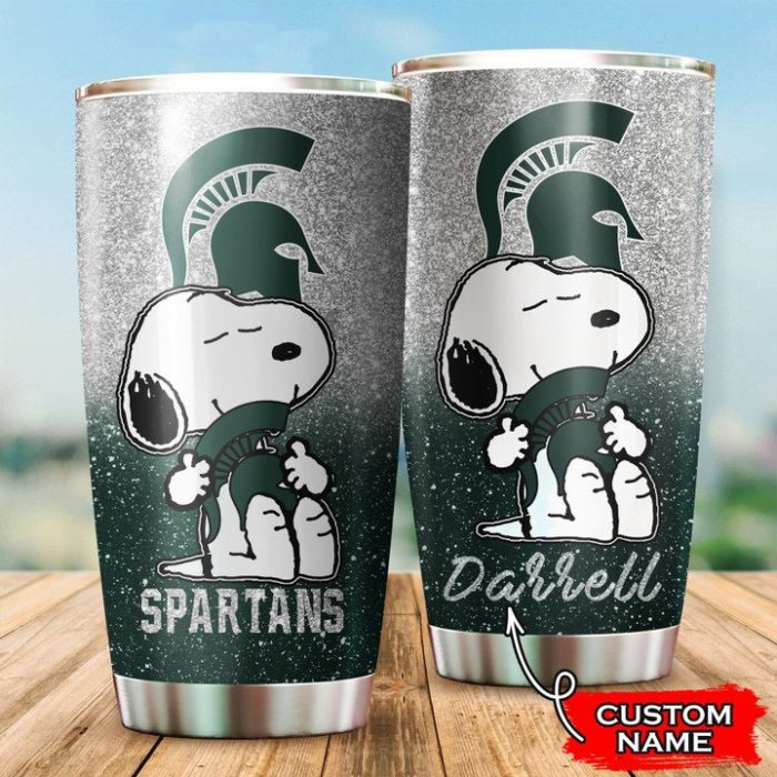 Michigan State Spartans Snoopy Custom Name Tumbler TB1891