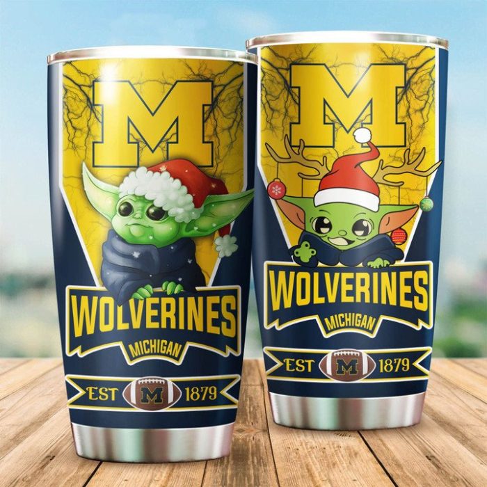 Michigan Wolverines Tumbler Baby Yoda NCAA TB0034