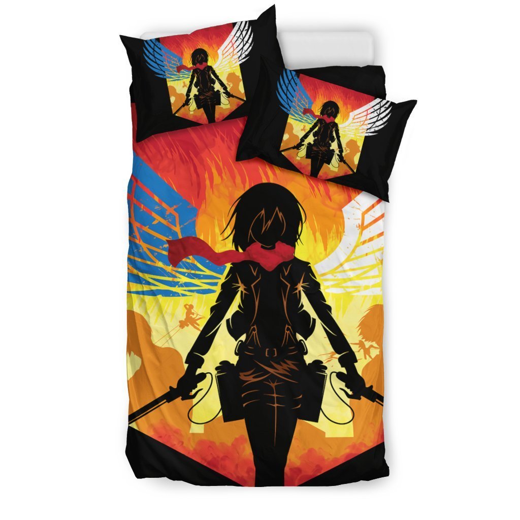 Mikasa-Attack-On-Titan-Bedding-Set-Duvet-Cover-Pillowcase-1