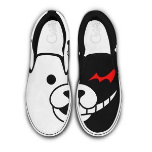 Monokuma Slip On Shoes Custom Anime Danganronpa Shoes