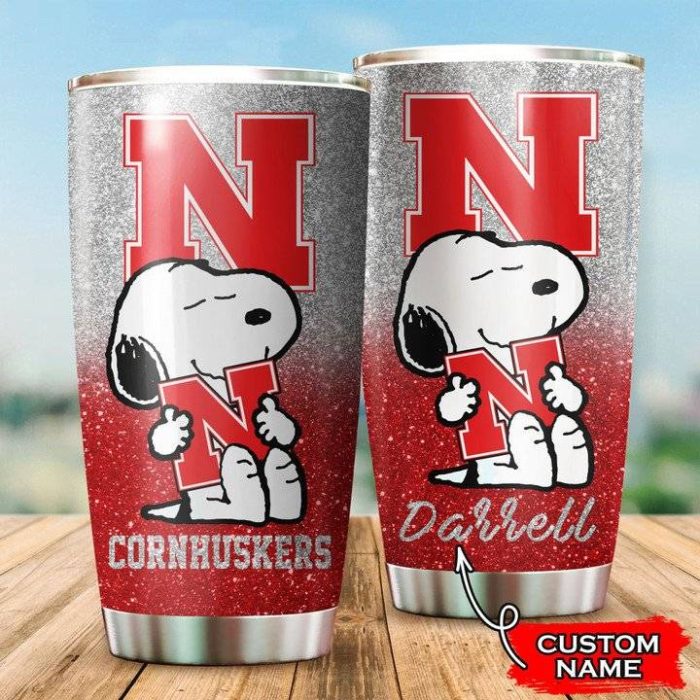 Nebraska Cornhuskers Snoopy Custom Name Tumbler TB1570