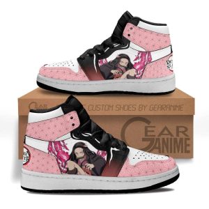 Nezuko Kamado Kids Sneakers Custom Anime Demon Slayer Kids Jordan 1 Shoes