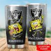 Oakland Raiders Custom Name Spongebob Squarepants Tumbler TB2411