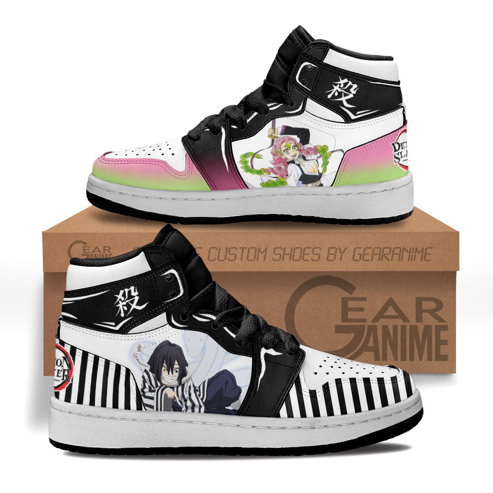 Obanai and Mitsuri Kids Sneakers Custom Anime Demon Slayer Kids Jordan ...