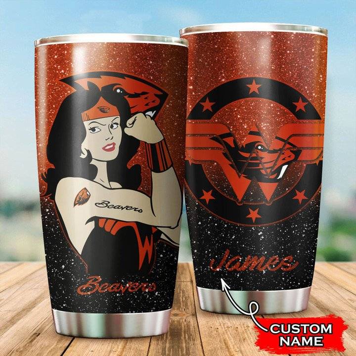 Oregon-State-Beavers-Wonder-Woman-Custom-Name-Tumbler-TB1620 Oregon State Beavers Wonder Woman Custom Name Tumbler TB1620