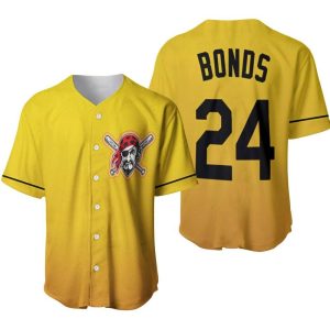 Pittsburgh Pirates 24 Barry Bonds Throwback Mlb Yellow Jersey Inspired Style Gift For Pittsburgh Pirates Fans Baseball Jersey