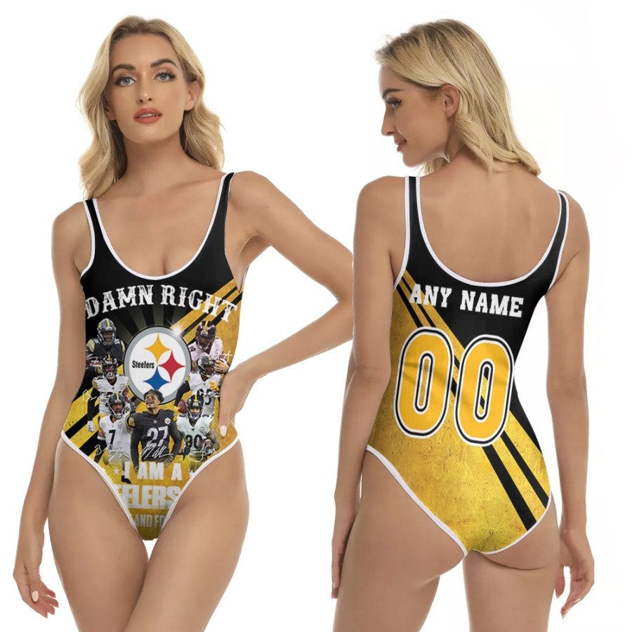 Pittsburgh-Steelers-Damn-Right-I-Am-A-Steelers-Fan-Now-And-Forever-NFL-3D-With-Custom-Name-Number-For-Steelers-Fans-One-Piece-Swimsuit Pittsburgh Steelers Damn Right I Am A Steelers Fan Now And Forever NFL 3D With Custom Name Number For Steelers Fans One Piece Swimsuit