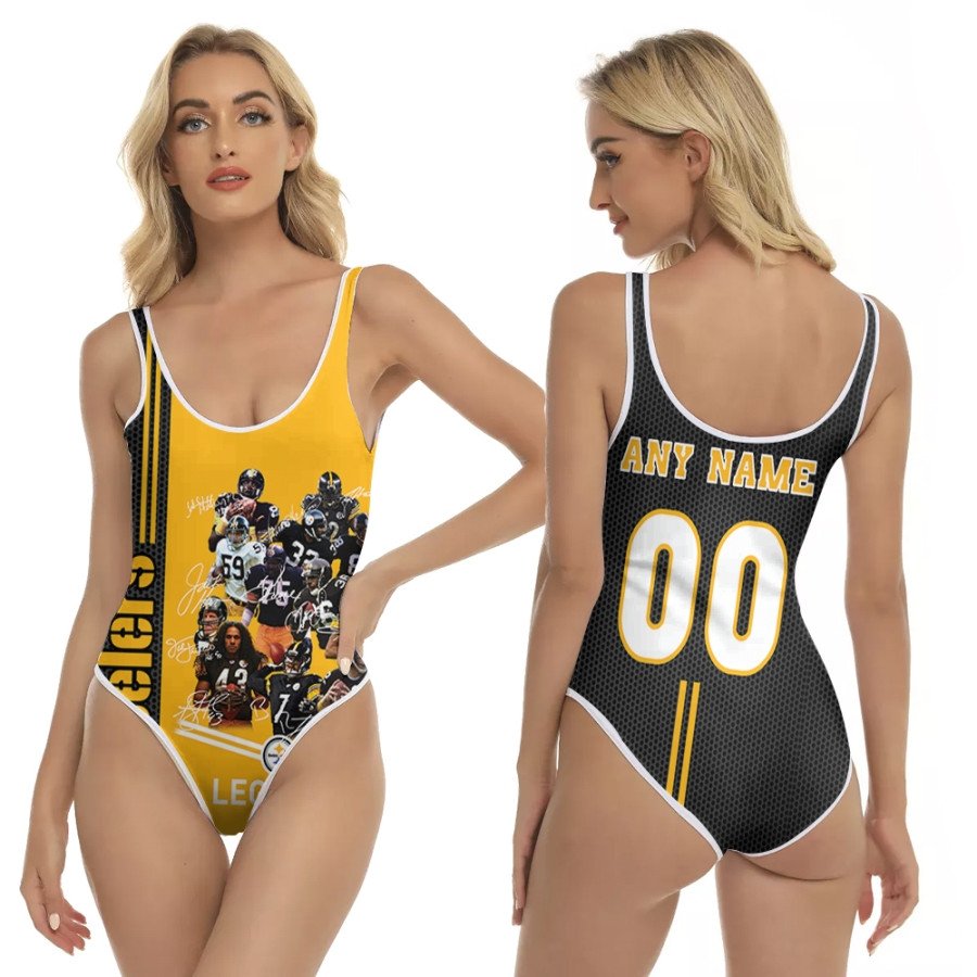 Pittsburgh-Steelers-Legends-All-Legendary-Captain-Signed-NFL-3D-With-Custom-Name-Number-For-Steelers-Fans-One-Piece-Swimsuit Pittsburgh Steelers Legends All Legendary Captain Signed NFL 3D With Custom Name Number For Steelers Fans One Piece Swimsuit