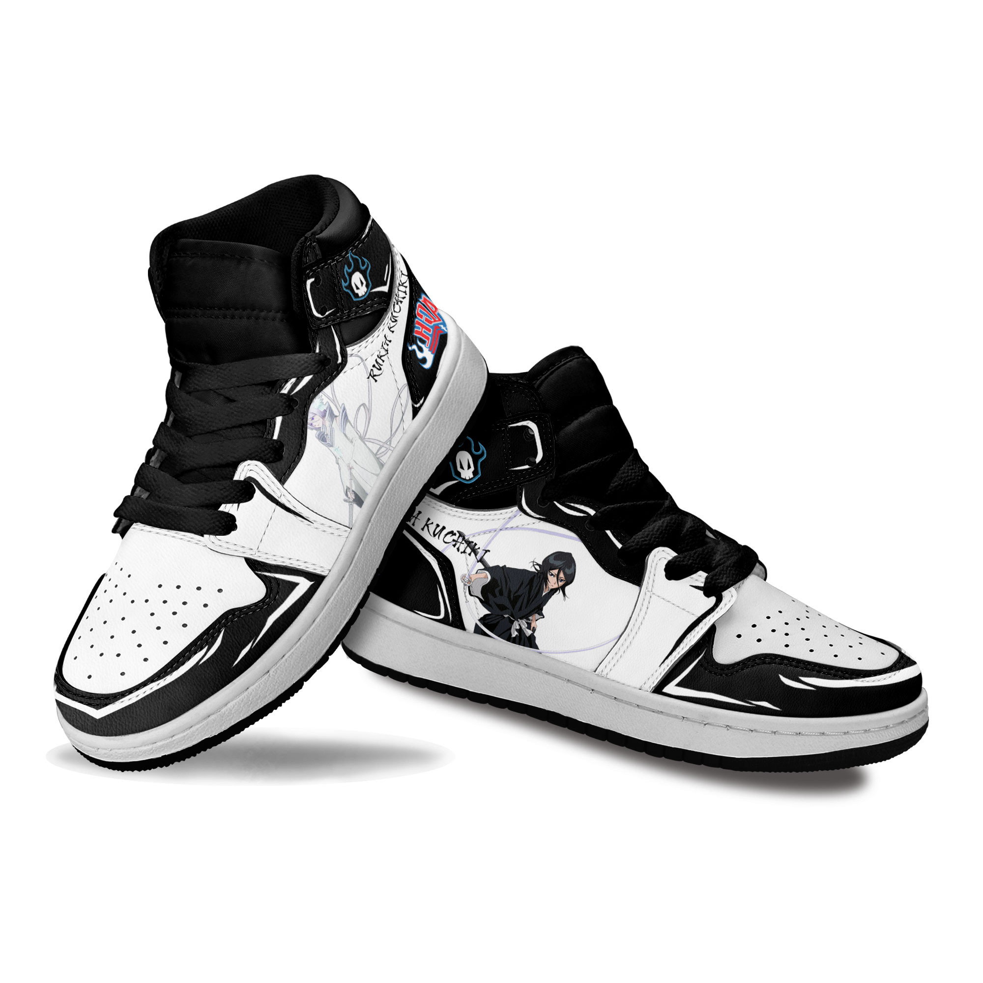 Rukia-Kuchiki-Kids-Sneakers-Custom-Anime-Bleach-Kids-Jordan-1-Shoes-1