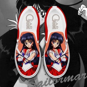 Sailor Mars Slip On Shoes Sailor Anime Custom Sneakers For Fans