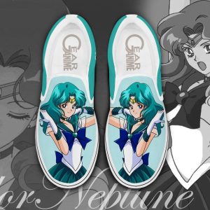 Sailor Neptune Slip On Shoes Anime Sailor Custom Sneakers For Fans