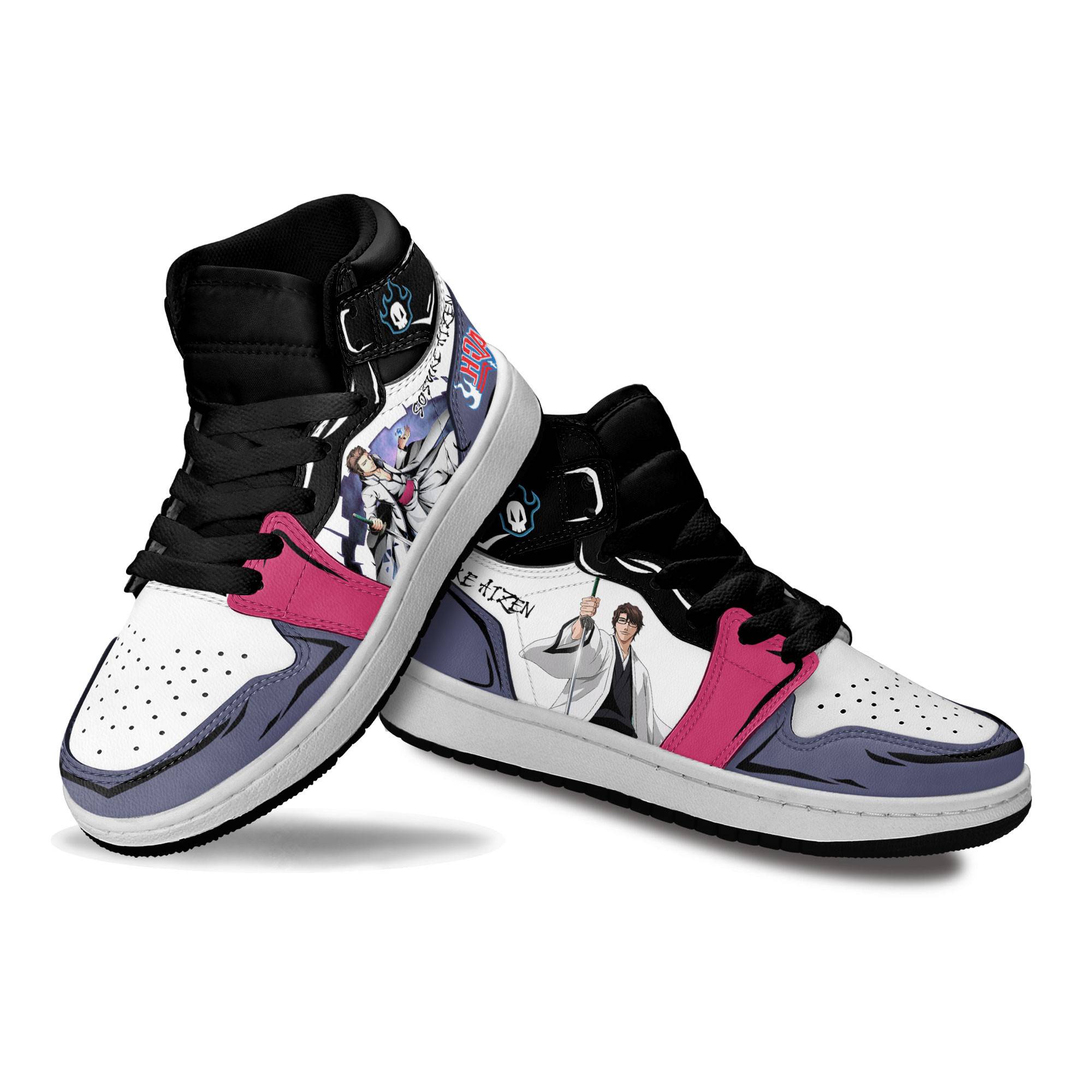 Sosuke-Aizen-Kids-Sneakers-Custom-Anime-Bleach-Kids-Jordan-1-Shoes-1