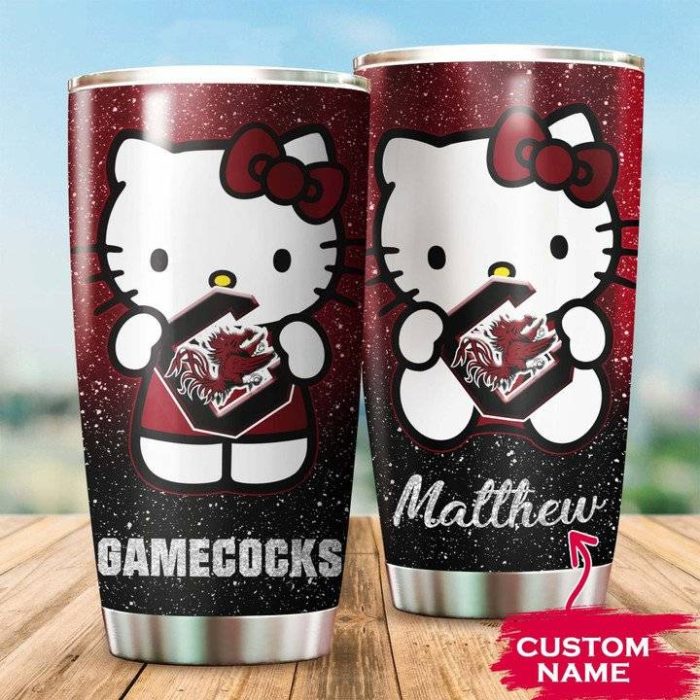 South Carolina Gamecocks Hello Kitty Custom Name Tumbler TB0592