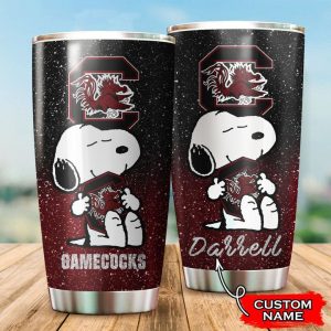 South Carolina Gamecocks Snoopy Custom Name Tumbler TB1406