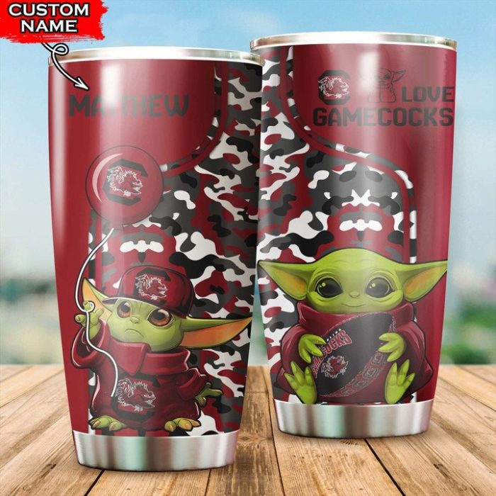 South Carolina Gamecocks Tumbler Baby Yoda NCAA Custom Name TB2287