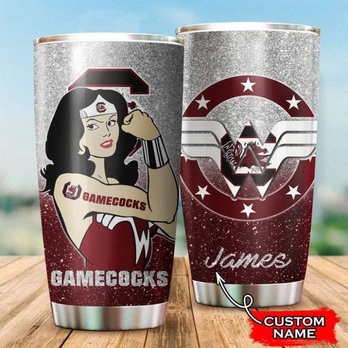 South Carolina Gamecocks Wonder Woman Custom Name Tumbler TB1696