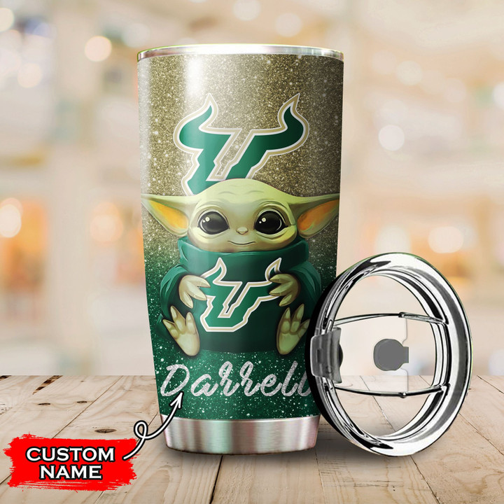 South-Florida-Bulls-Baby-Yoda-Custom-Name-Tumbler-TB0110-2