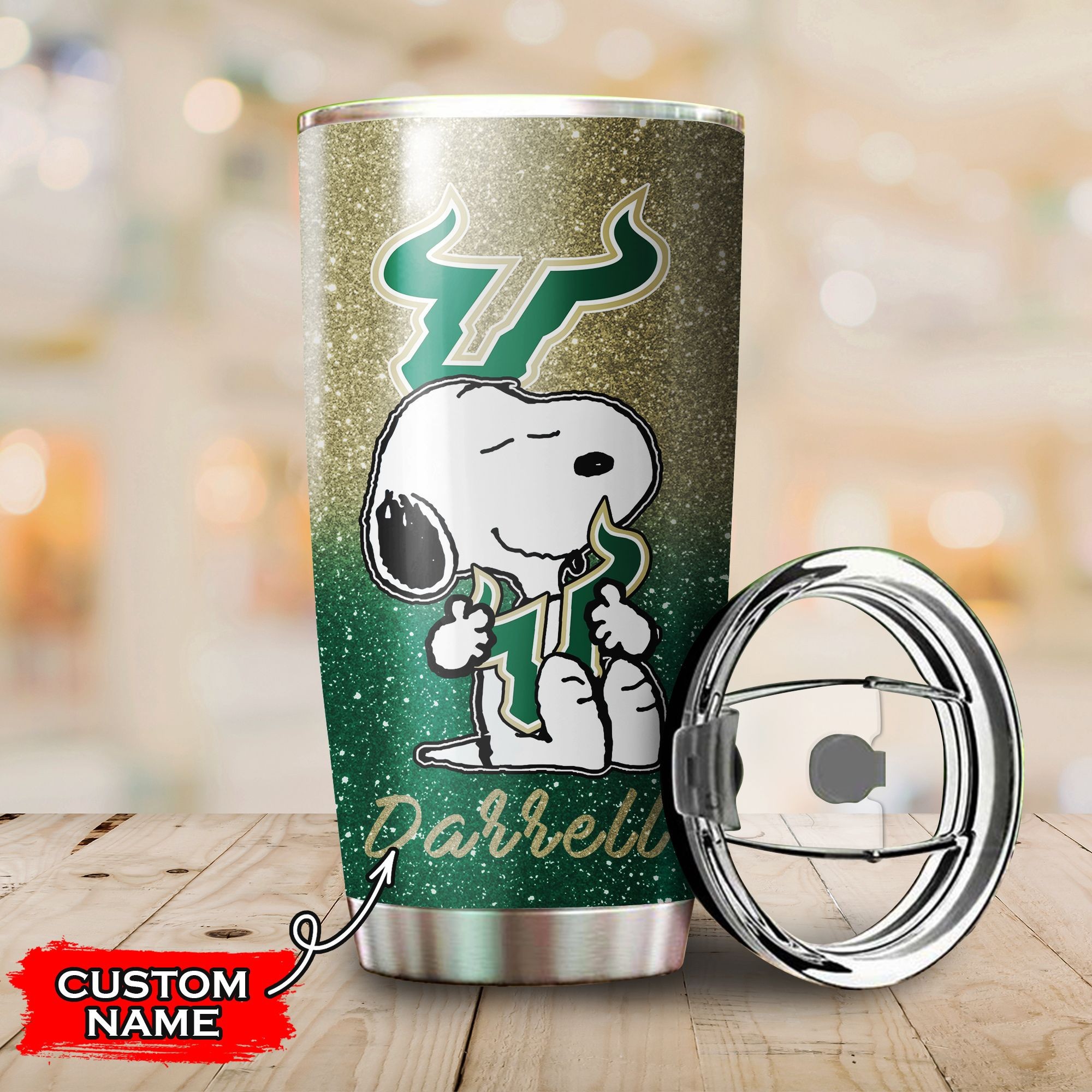 South-Florida-Bulls-Snoopy-Custom-Name-Tumbler-TB1670-2