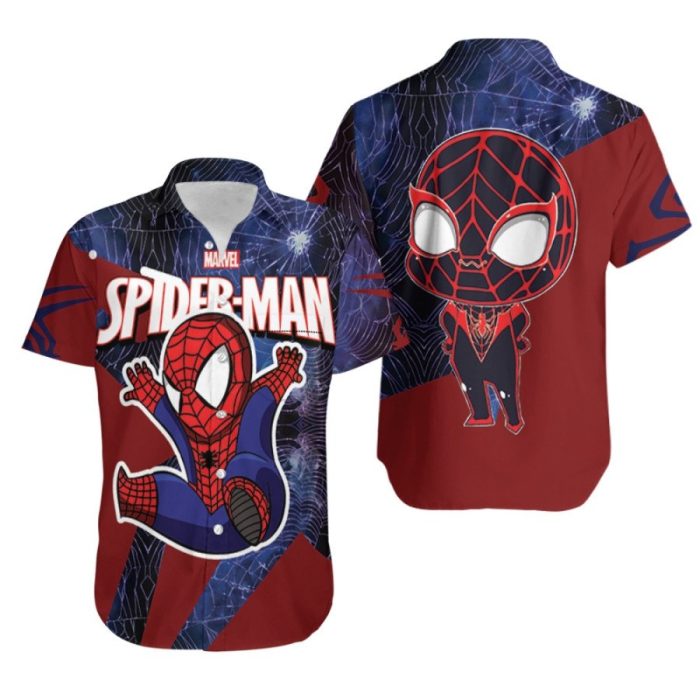 Spider Man No Way Home Spider Man Chibi Spider Logo Red Superhero 3D Gift For Spider Man Fans Hawaiian Shirt