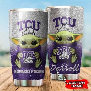 Tcu Horned Frogs Baby Yoda Custom Name Tumbler TB0866