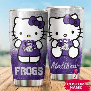 Tcu Horned Frogs Hello Kitty Custom Name Tumbler TB0094