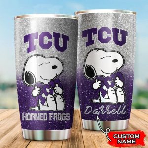 Tcu Horned Frogs Snoopy Custom Name Tumbler TB1707